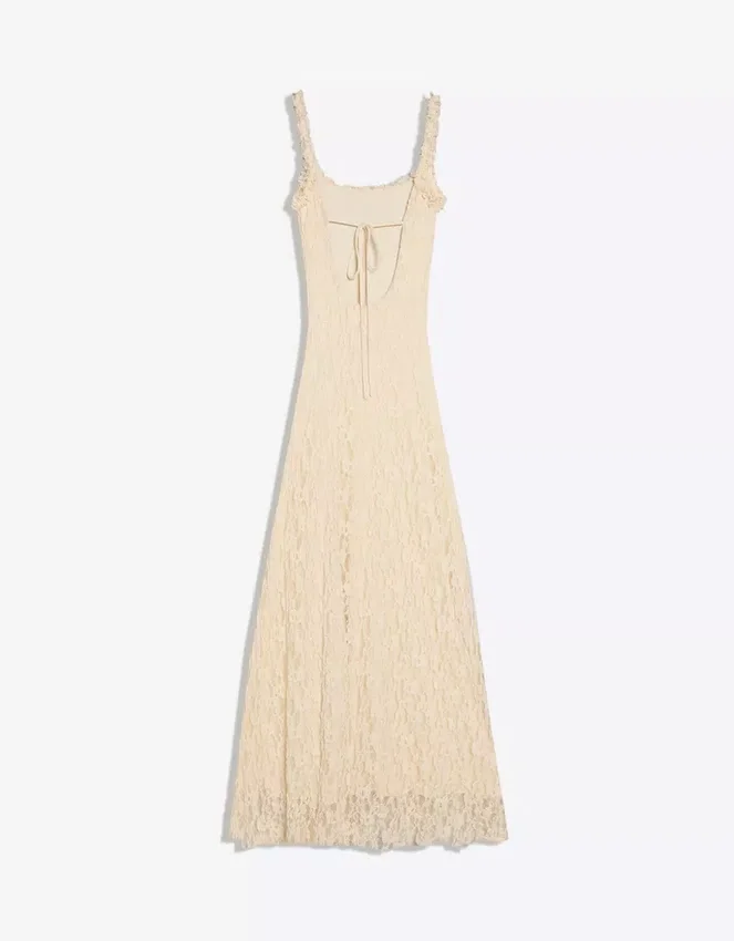 Midi-Kleid mit Spitzenbesatz Midi-Kleid mit Spitzenbesatz