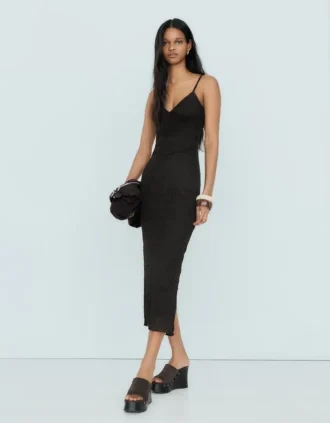 Midi-Kleid mit Trägern und Spitze – Kleider und Overalls
