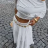 Midirock mit umgeschlagener Taille Midirock mit umgeschlagener Taille
