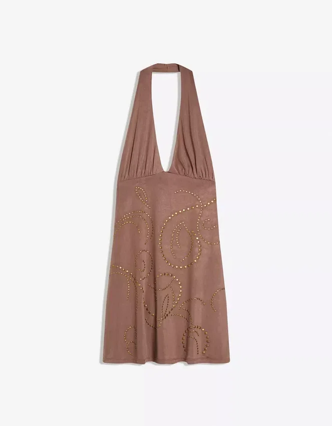 Mini-Halterkleid mit Nieten Mini-Halterkleid mit Nieten