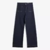 Nahtlose High-Waist-Jeans mit Wide Leg und Taschen – Hosen – Damen