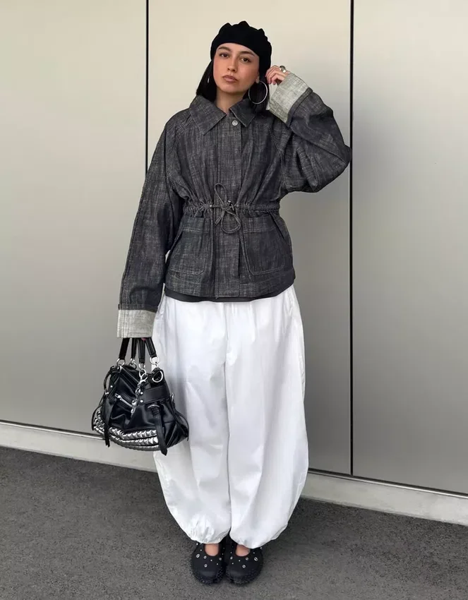 Oversize-Denim-Jacke mit Struktur Oversize-Denim-Jacke mit Struktur