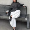 Oversize-Denim-Jacke mit Struktur Oversize-Denim-Jacke mit Struktur