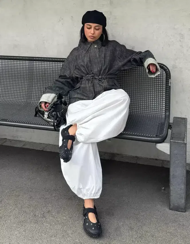 Oversize-Denim-Jacke mit Struktur Oversize-Denim-Jacke mit Struktur