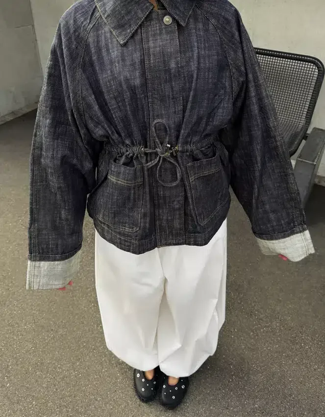 Oversize-Denim-Jacke mit Struktur Oversize-Denim-Jacke mit Struktur