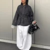 Oversize-Denim-Jacke mit Struktur Oversize-Denim-Jacke mit Struktur