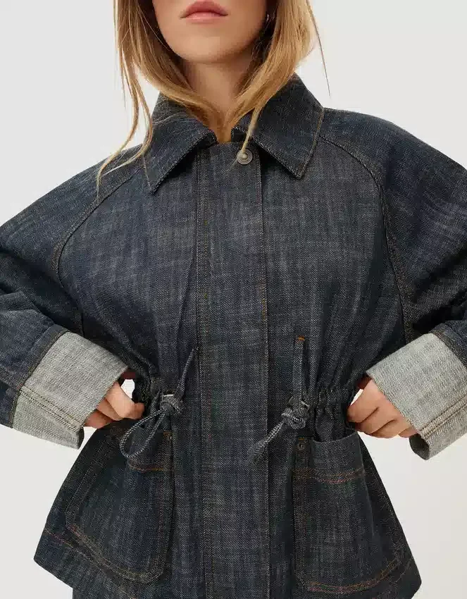 Oversize-Denim-Jeansjacke mit Struktur – Jacken und Trenchcoats Oversize-Denim-Jeansjacke mit Struktur – Jacken und Trenchcoats