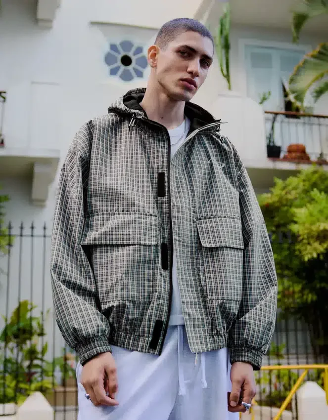 Oversize-Funktionsjacke im Karomuster – Jacken Oversize-Funktionsjacke im Karomuster – Jacken