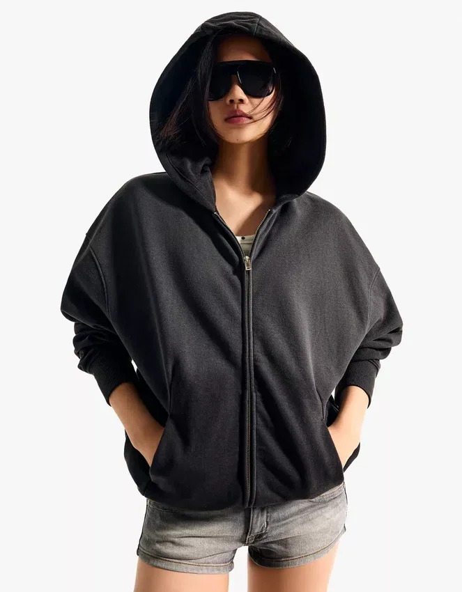 Oversize-Hoodie mit Reißverschluss Oversize-Hoodie mit Reißverschluss