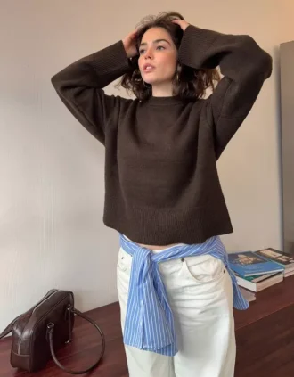 Oversize-Pullover mit Rundhalsausschnitt Oversize-Pullover mit Rundhalsausschnitt