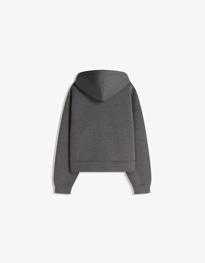 Oversize-Sweatshirt mit Reißverschluss und Neopren-Effekt Oversize-Sweatshirt mit Reißverschluss und Neopren-Effekt