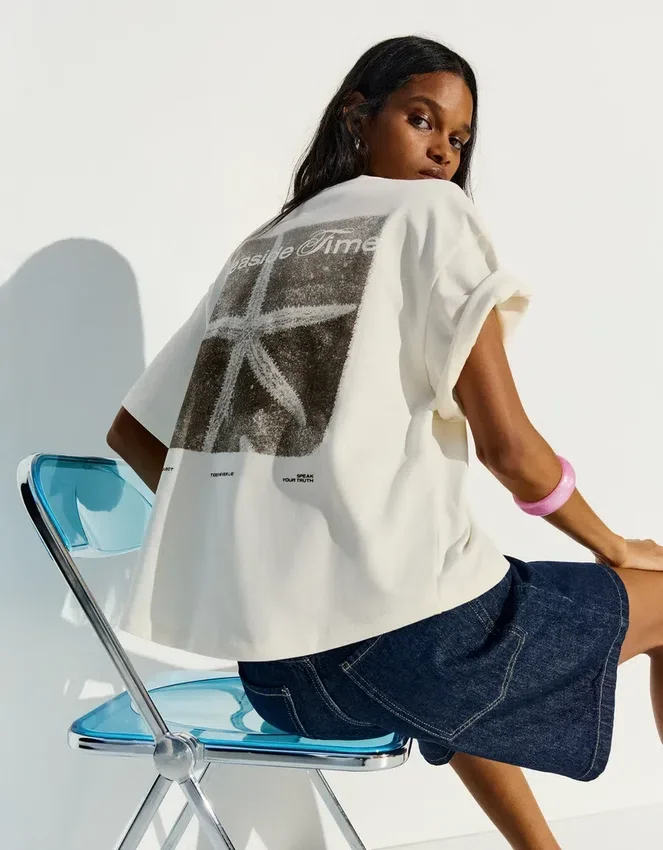 Oversize-T-Shirt mit Aufdruck Oversize-T-Shirt mit Aufdruck