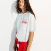 Oversize-T-Shirt mit kurzen Ärmeln und Aufdruck – Damen