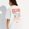 Oversize-T-Shirt mit kurzen Ärmeln und Aufdruck – Damen