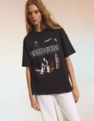 Oversize-T-Shirt mit kurzen Ärmeln und Eminem-Aufdruck