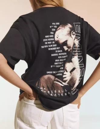 Oversize-T-Shirt mit kurzen Ärmeln und Eminem-Aufdruck