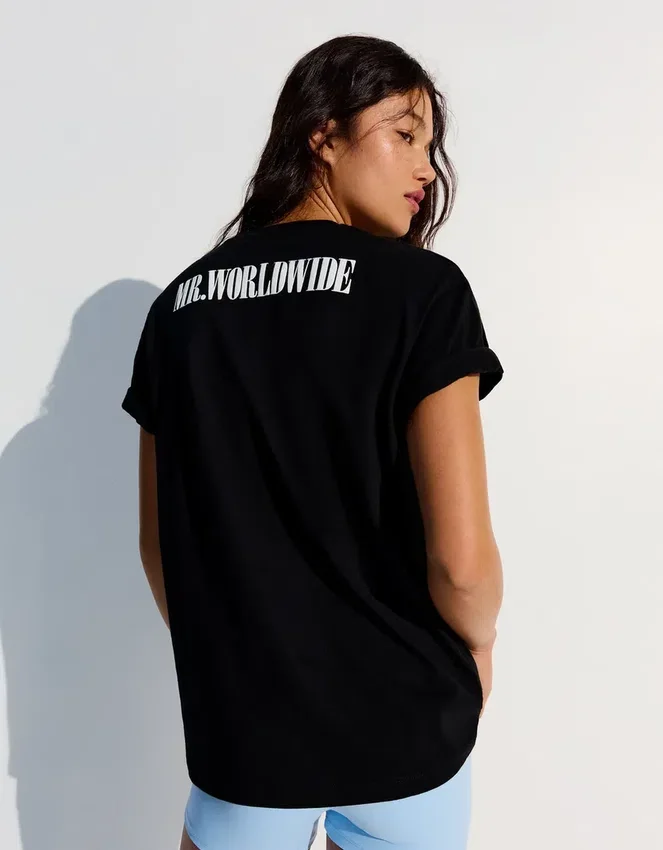 Oversize-T-Shirt mit Pitbull-Print Oversize-T-Shirt mit Pitbull-Print