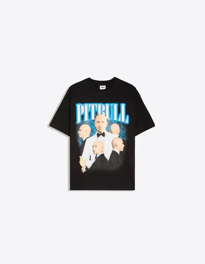 Oversize-T-Shirt mit Pitbull-Print Oversize-T-Shirt mit Pitbull-Print