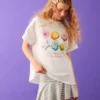 Oversize-T-Shirt mit Polly-Pocket-Aufdruck