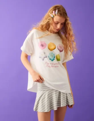 Oversize-T-Shirt mit Polly-Pocket-Aufdruck