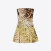 Paisley-Print-Minikleid mit schulterfreiem Ausschnitt
