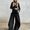 Plissee-Hose mit Doppelknopf