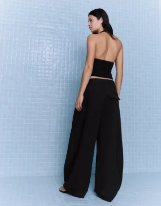 Plissee-Hose mit Doppelknopf – Hose