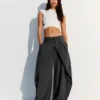 Plissee-Hose mit Doppelknopf – Hosen – Damen Plissee-Hose mit Doppelknopf – Hosen – Damen