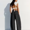 Plissee-Hose mit Doppelknopf – Hosen – Damen Plissee-Hose mit Doppelknopf – Hosen – Damen