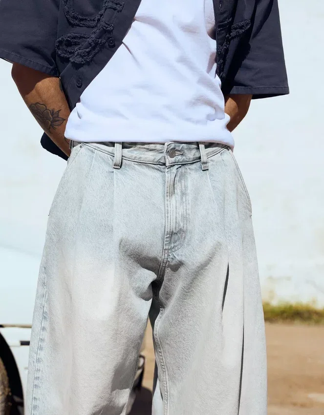 Plissierte Barrel-Jeans – Jeans – Herren Plissierte Barrel-Jeans – Jeans – Herren