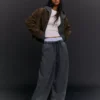 Plüsch-Hose mit Stoppern – Hose