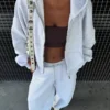 Plüsch-Hose mit Stoppern – Hosen – Damen Plüsch-Hose mit Stoppern – Hosen – Damen