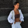 Plüsch-Hose mit Stoppern – Hosen – Damen Plüsch-Hose mit Stoppern – Hosen – Damen