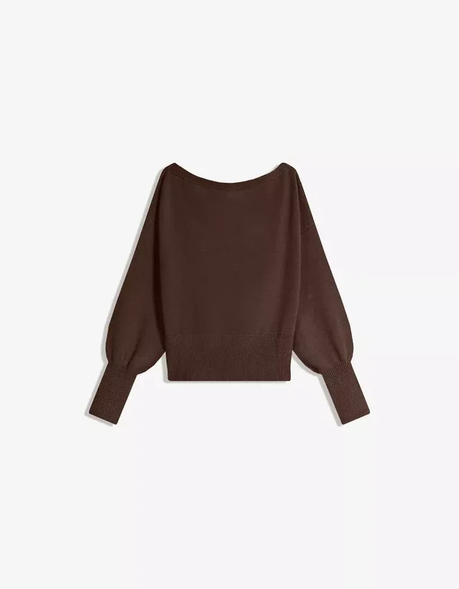Pullover mit asymmetrischem, geripptem Saum Pullover mit asymmetrischem, geripptem Saum