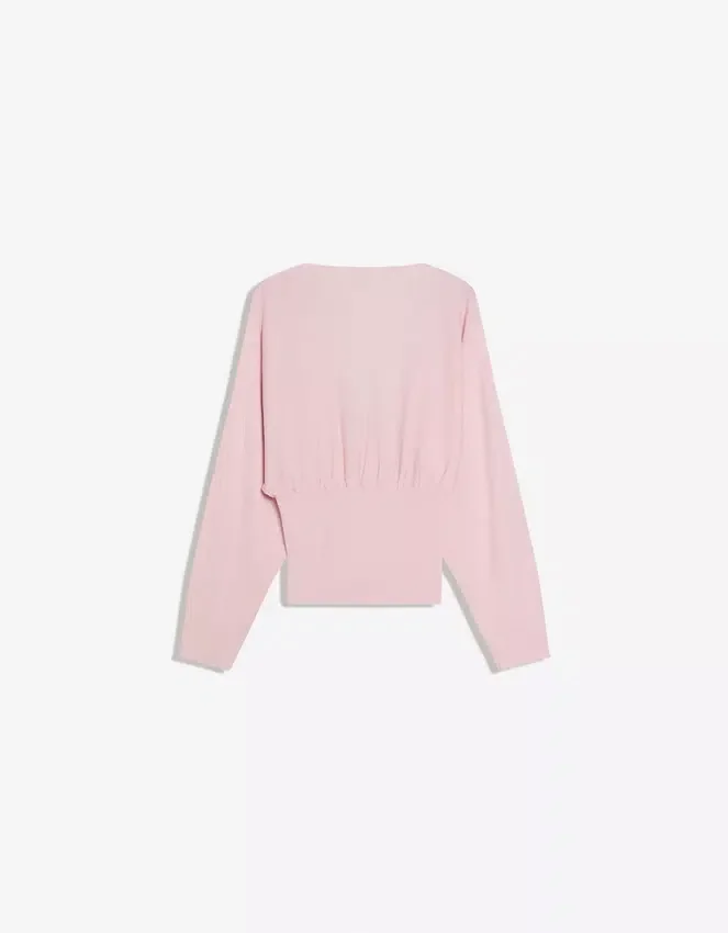 Pullover mit V-Ausschnitt und Schärpe Pullover mit V-Ausschnitt und Schärpe