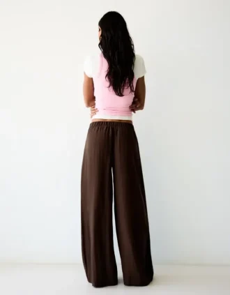 Rustikale Hose mit Wide Leg und Falten