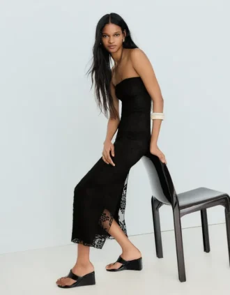 Rustikales Bandeau-Midi-Kleid