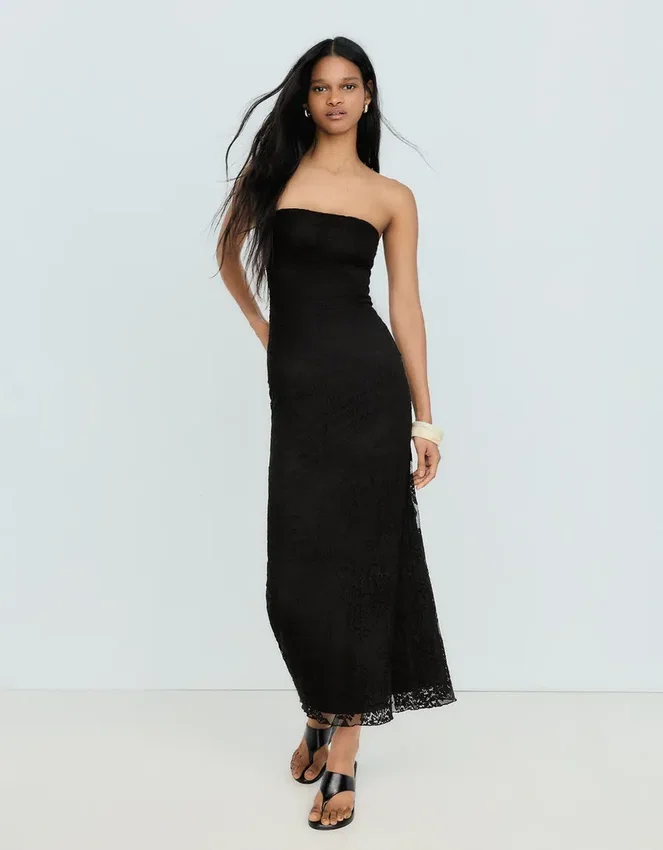 Rustikales Bandeau-Midi-Kleid Rustikales Bandeau-Midi-Kleid