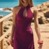 Schulterfreies Neckholder-Kleid Schulterfreies Neckholder-Kleid