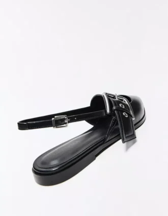 Ballerinas mit Schnallen und Fersenriemen – Flache Schuhe