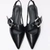 Ballerinas mit Schnallen und Fersenriemen – Flache Schuhe