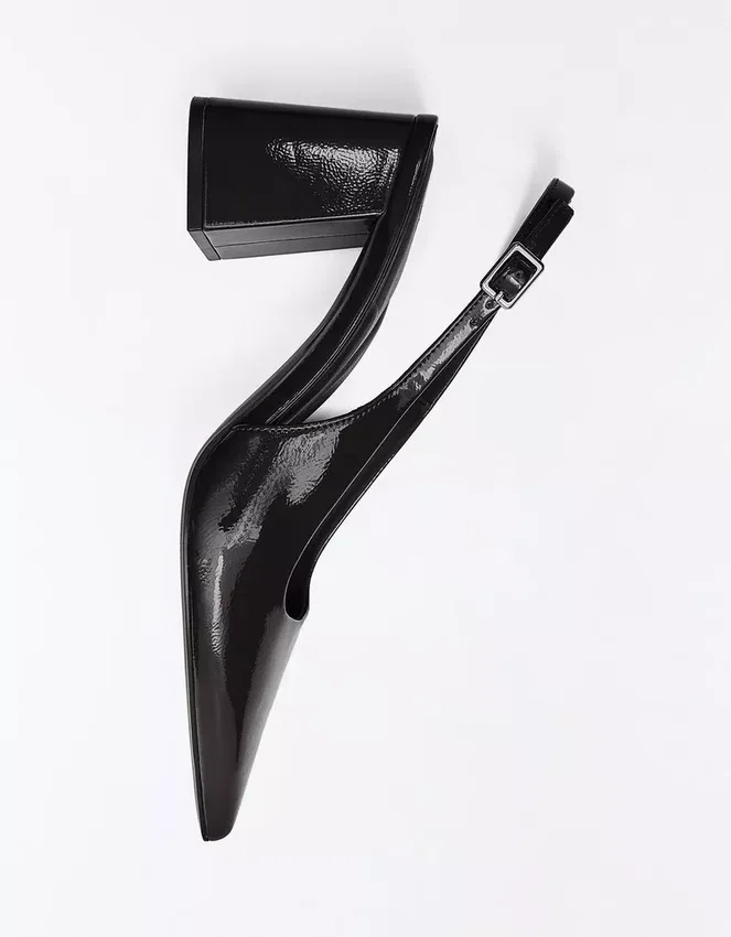 Slingback-Schuh mit Blockabsatz – Schuhe Slingback-Schuh mit Blockabsatz – Schuhe