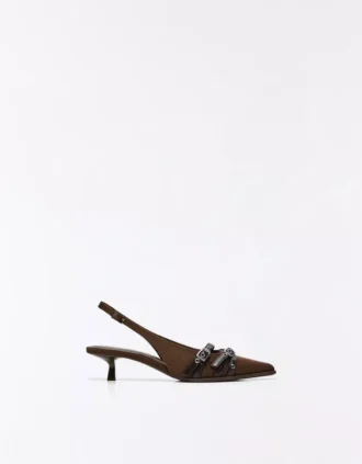 Slingback-Schuhe mit Kitten-Heel und Schnallen – Schuhe mit High Heels