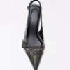 Slingback-Schuhe mit Schnalle und Kitten-Heel – High Heels