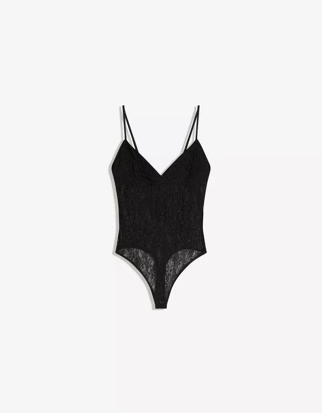 Spitzen-Bodysuit mit Trägern – #Bershkastyle – Damen Spitzen-Bodysuit mit Trägern – #Bershkastyle – Damen