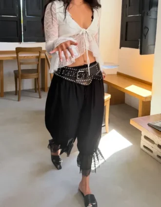 Spitzen-T-Shirt mit Rüschen – #Bershkastyle – Damen