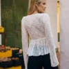 Spitzen-T-Shirt mit Rüschen – #Bershkastyle – Damen