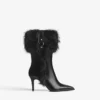 Stiefeletten mit High Heels und Pelzdetail – Stiefel und Stiefeletten