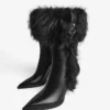 Stiefeletten mit High Heels und Pelzdetail – Stiefel und Stiefeletten