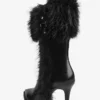 Stiefeletten mit High Heels und Pelzdetail – Stiefel und Stiefeletten
